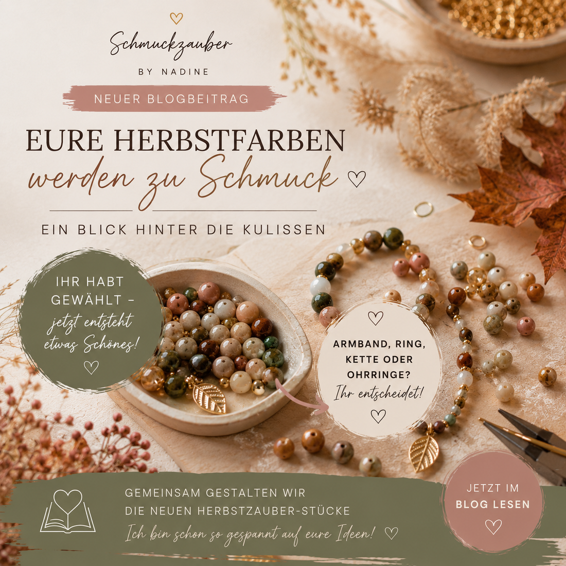 Eure Herbstfarben werden zu Schmuck, ein Blick hinter die Kulissen