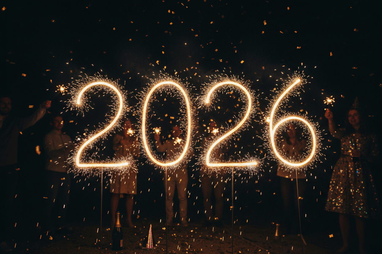 2026 funkeln mit Sprühkerzen