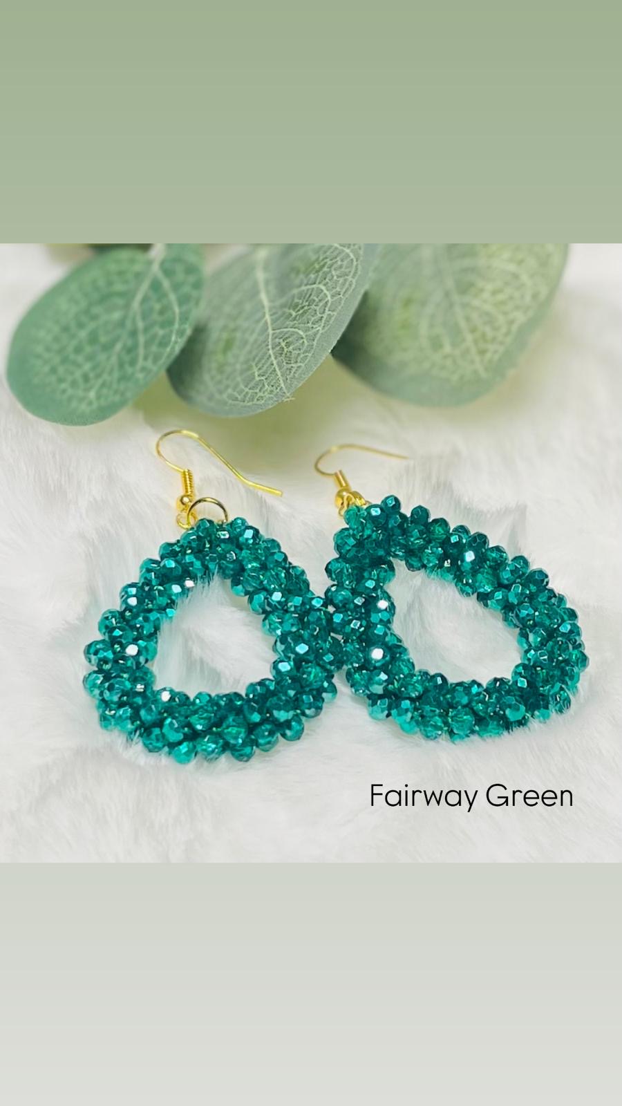 Facett-Perlen Ohrring in Tropfenform