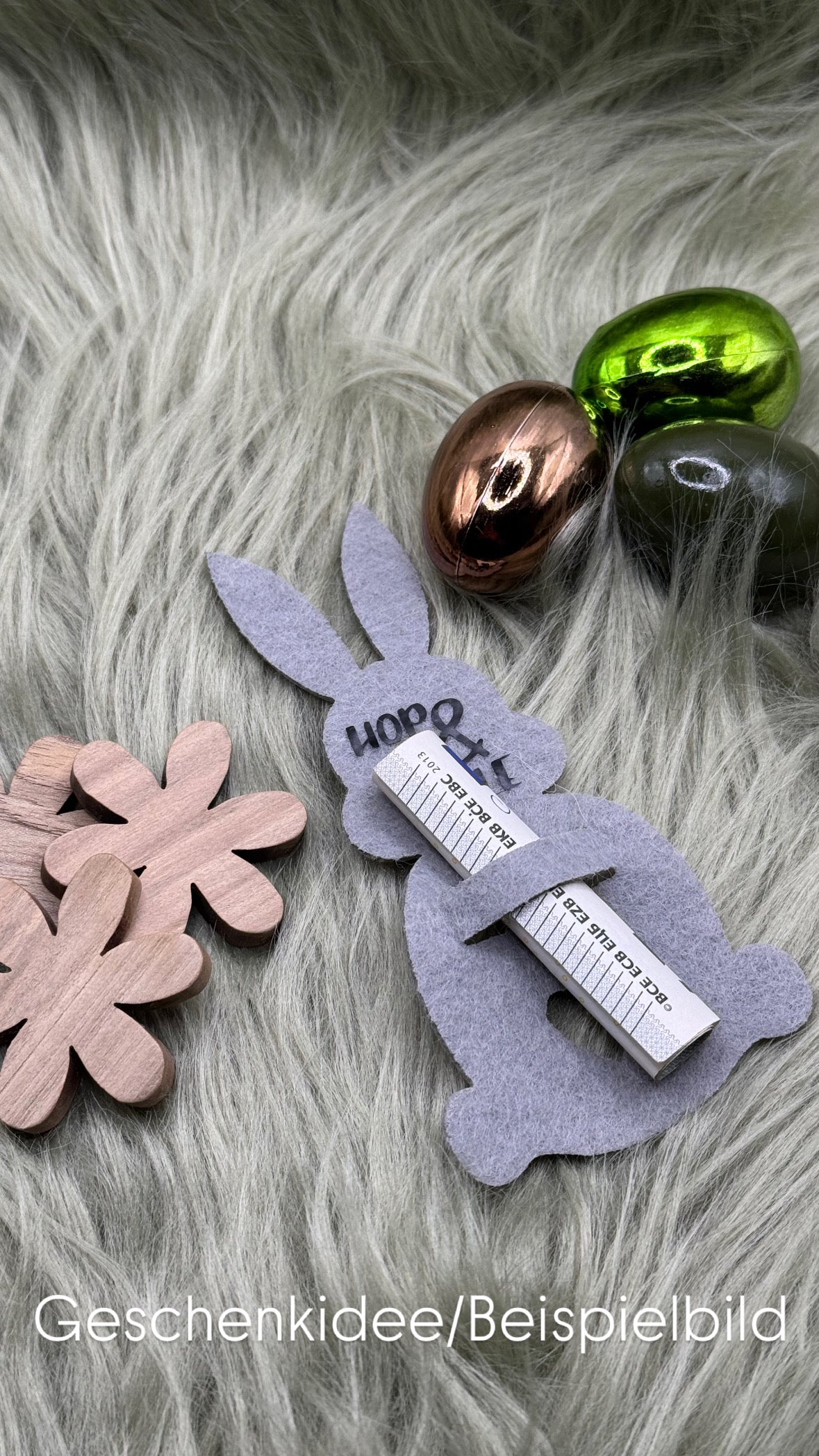 Filzhase für Geldgeschenke & Gutscheine