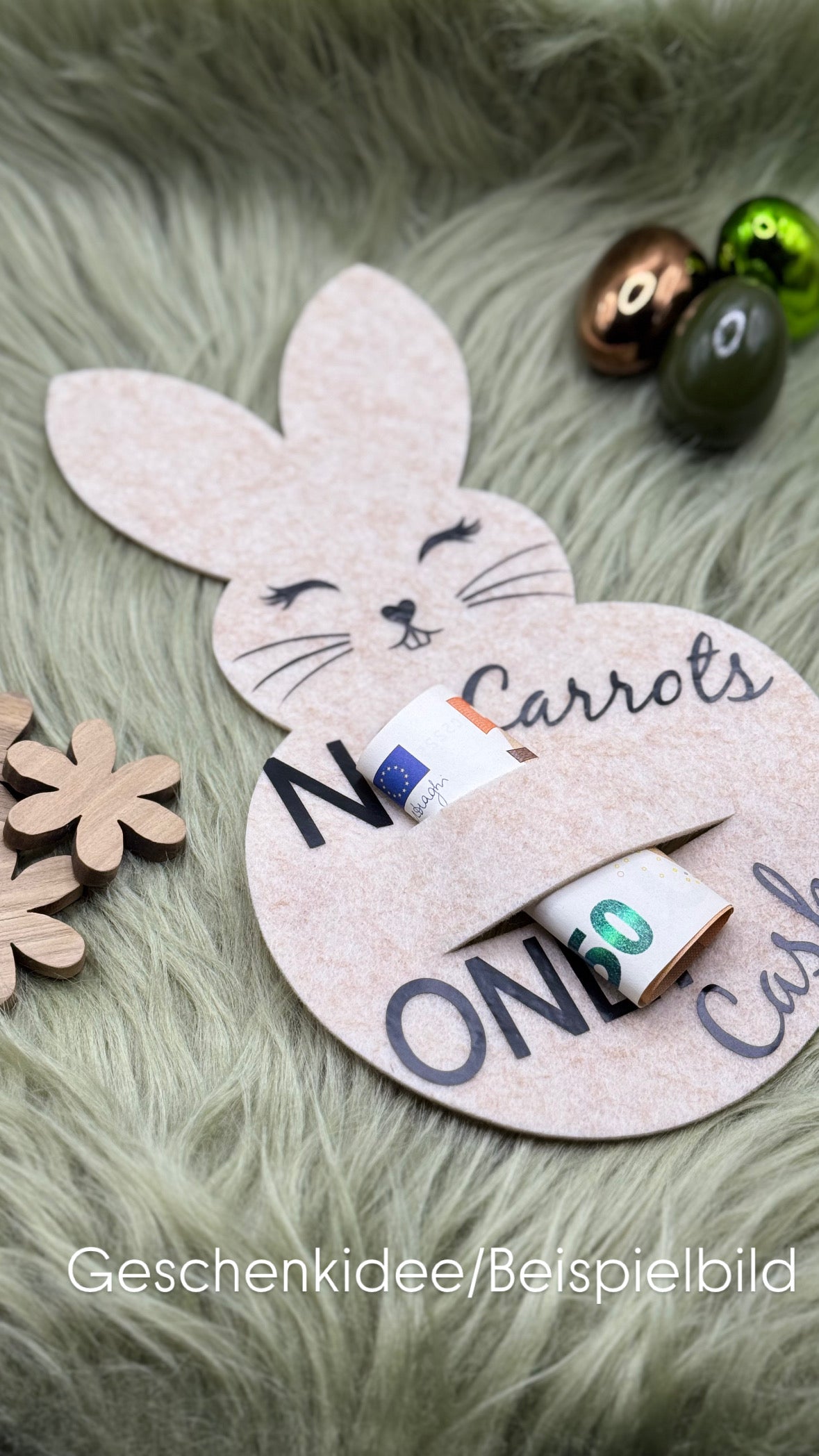 Großer Filzhase für Geldgeschenke & Gutschein