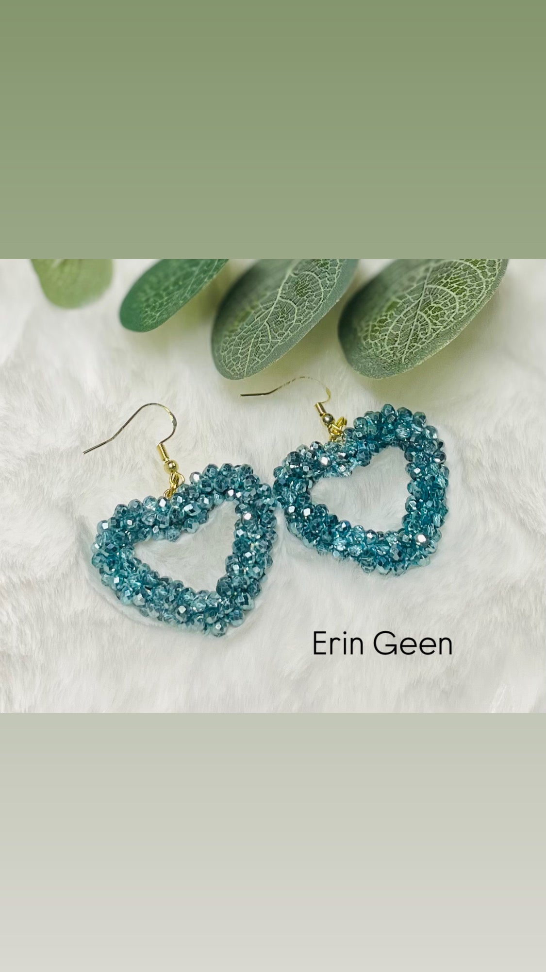 Facett-Perlen Ohrring in Herzform