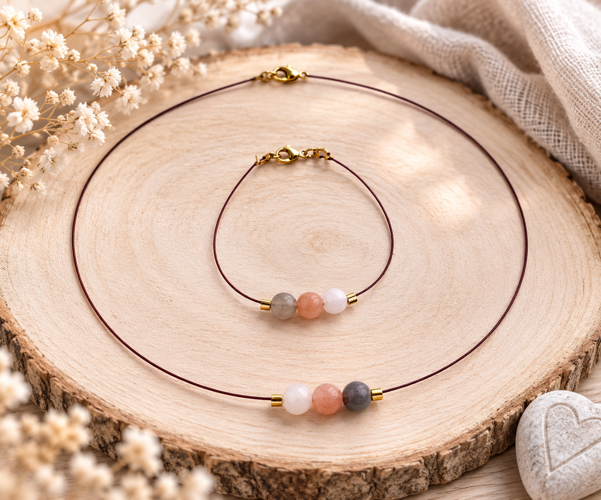 Sonnenzauber – Filigranes Schmuckset mit Sonnenstein
