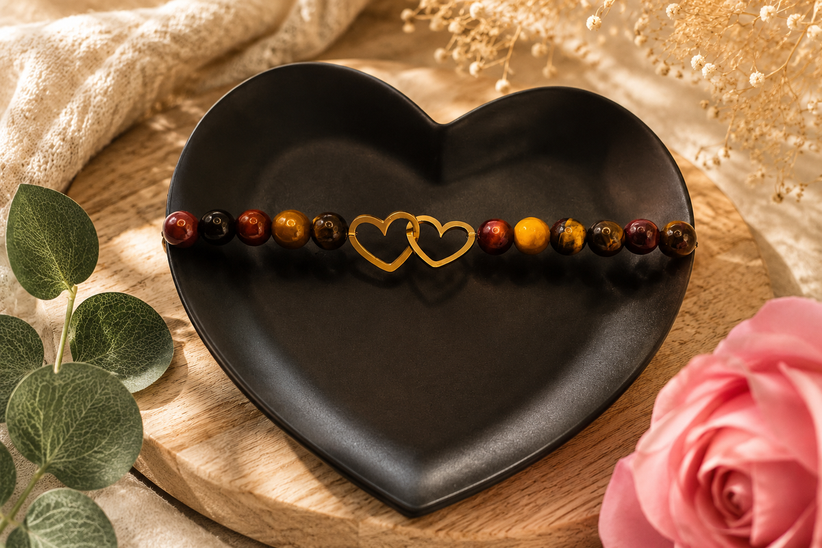 Tigerauge Armband „Herzensbund“
