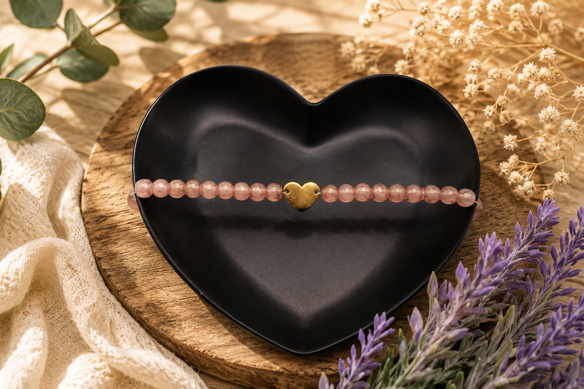 Glasperlenarmband „Golden Heart“