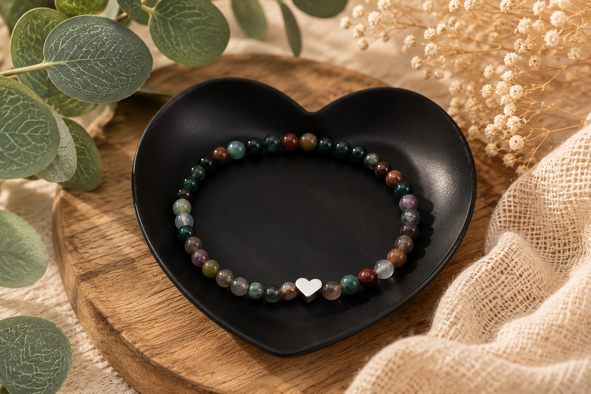 Achat Armband „Silver Heart“