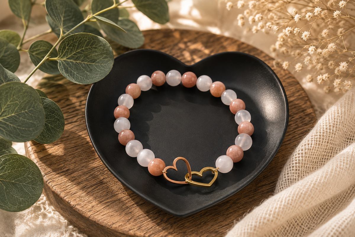 Mondstein Armband „Golden Love“