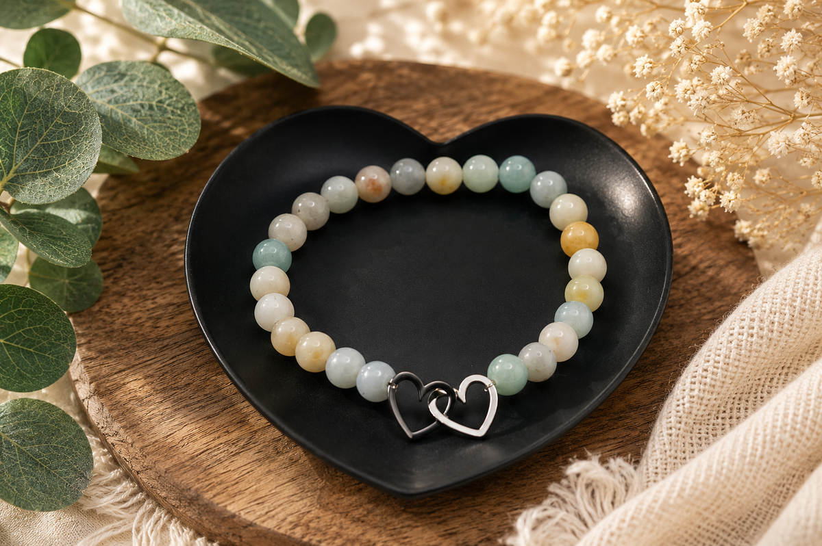 Amazonit Armband „Silver Love“