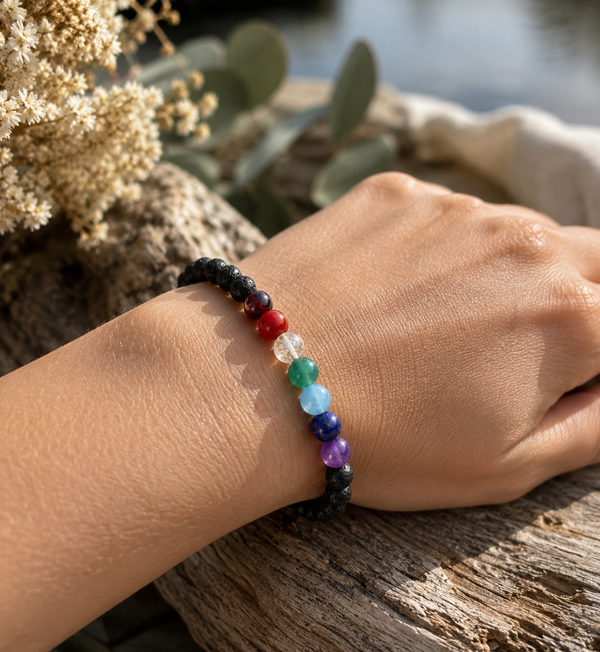 Funkelnde Chakrenenergie-Armband