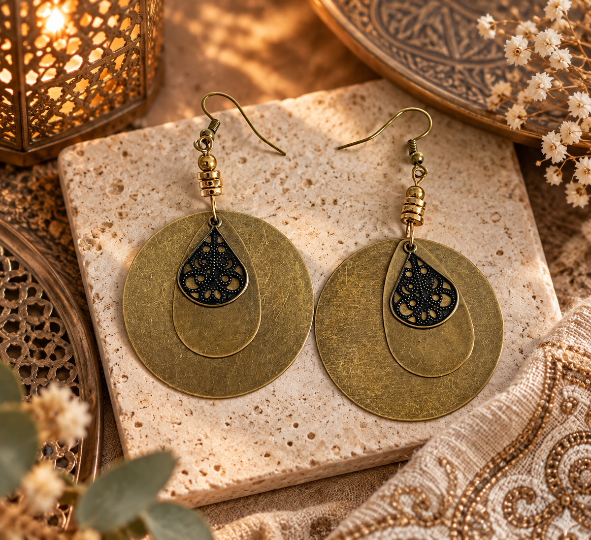 Golden Orient - Statement-Ohrringe im Vintage-Look