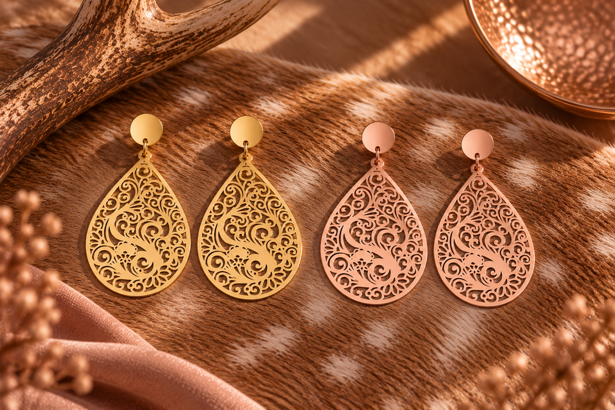 Boho Romance - Filigrane Messing-Ohrringe