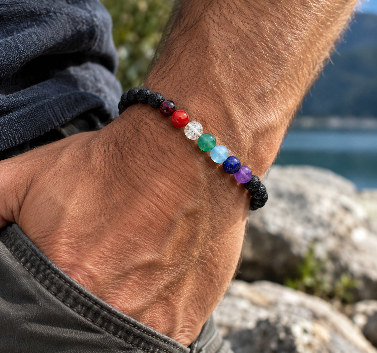 Funkelnde Chakrenenergie-Armband