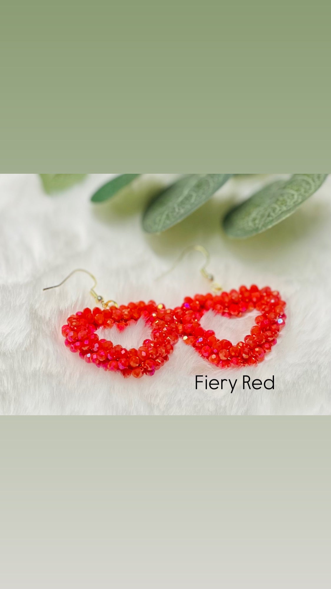 Facett-Perlen Ohrring in Herzform