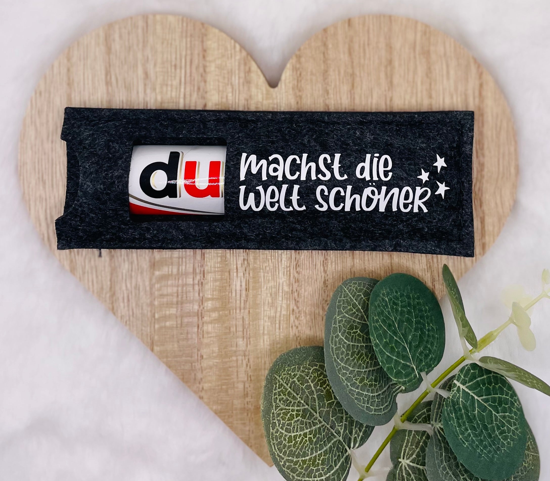 Du(plo) Filztasche mit Spruch – "DU machst die Welt schöner"