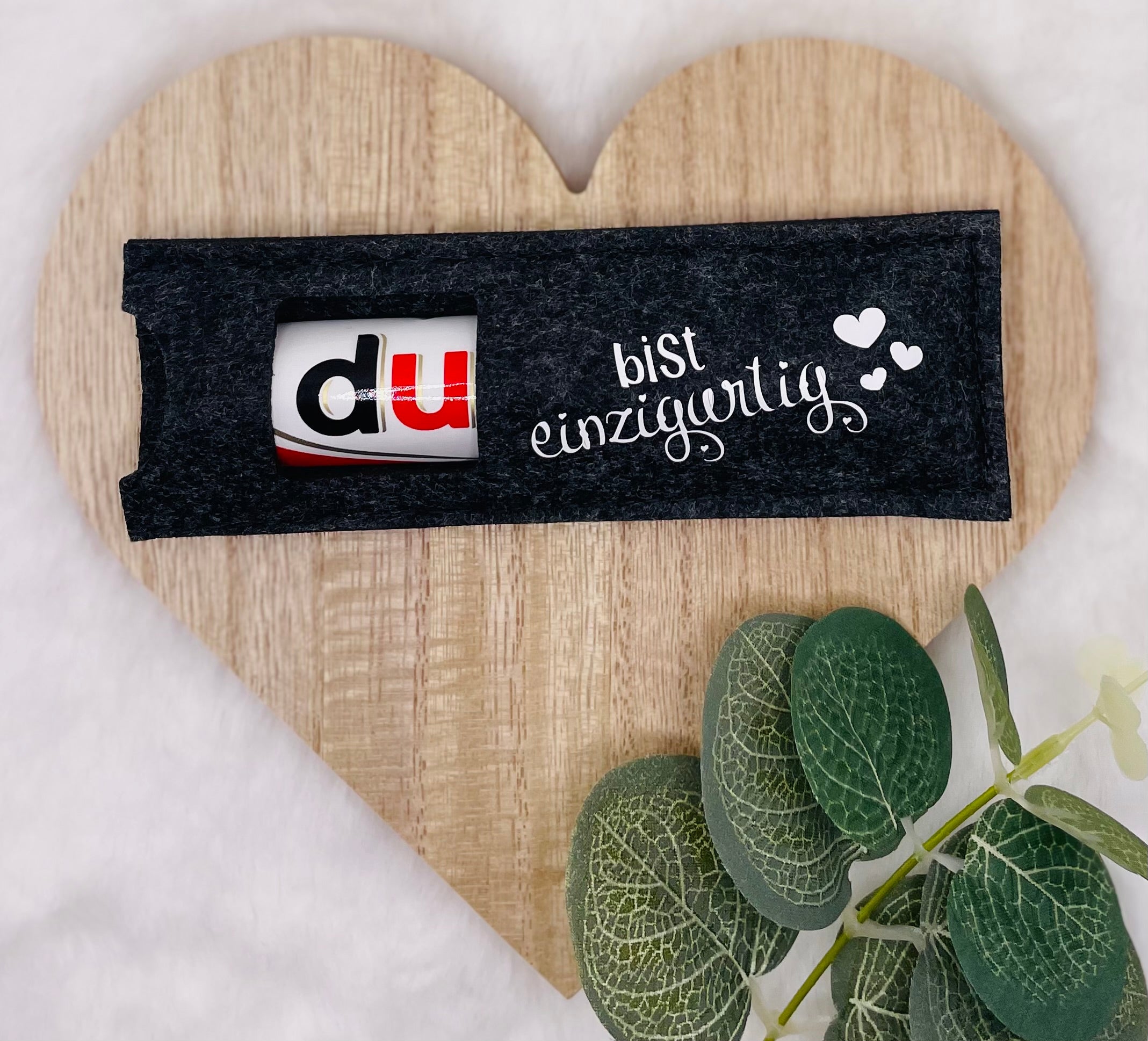 Du(plo) Filztasche mit Spruch – Kleine Geste, die von Herzen kommt
