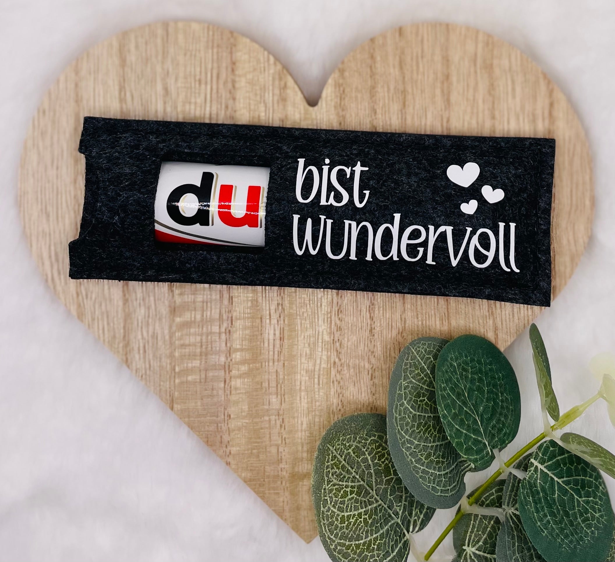 Du(plo) Filztasche mit Spruch – Kleine Geste, die von Herzen kommt