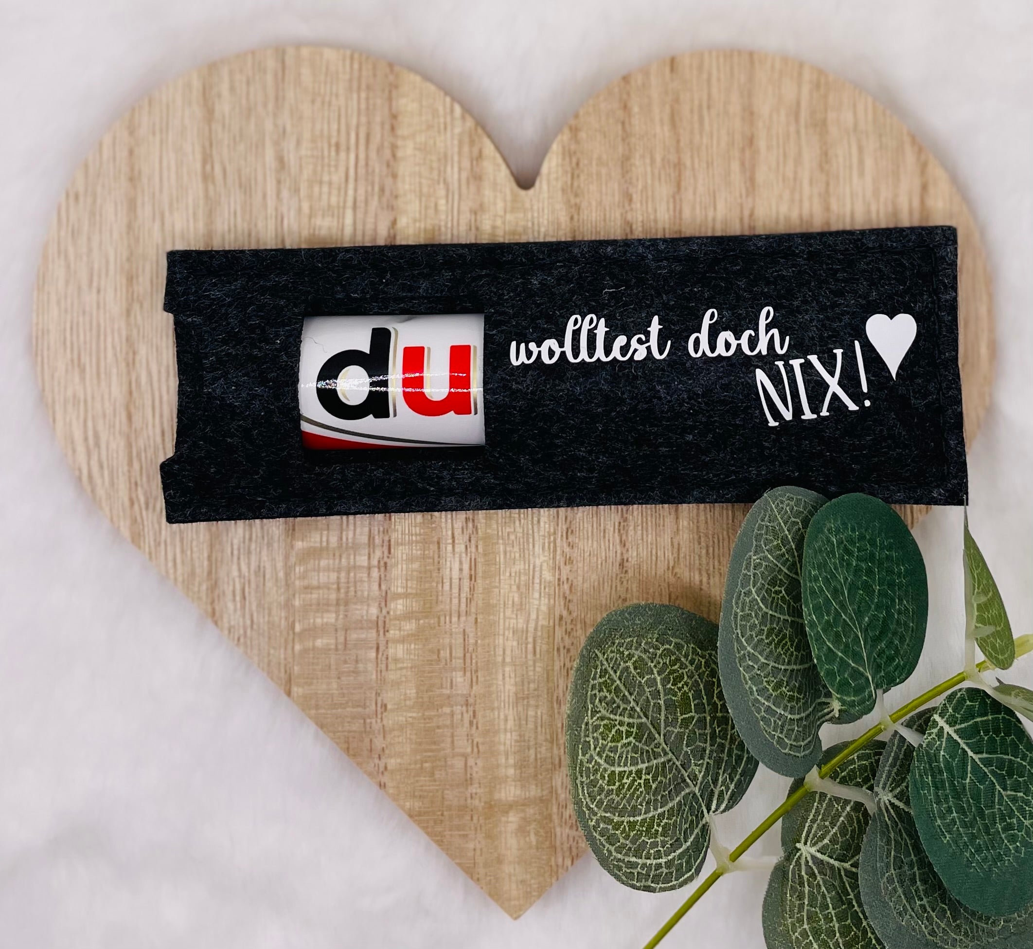 Du(plo) Filztasche mit Spruch – Kleine Geste, die von Herzen kommt