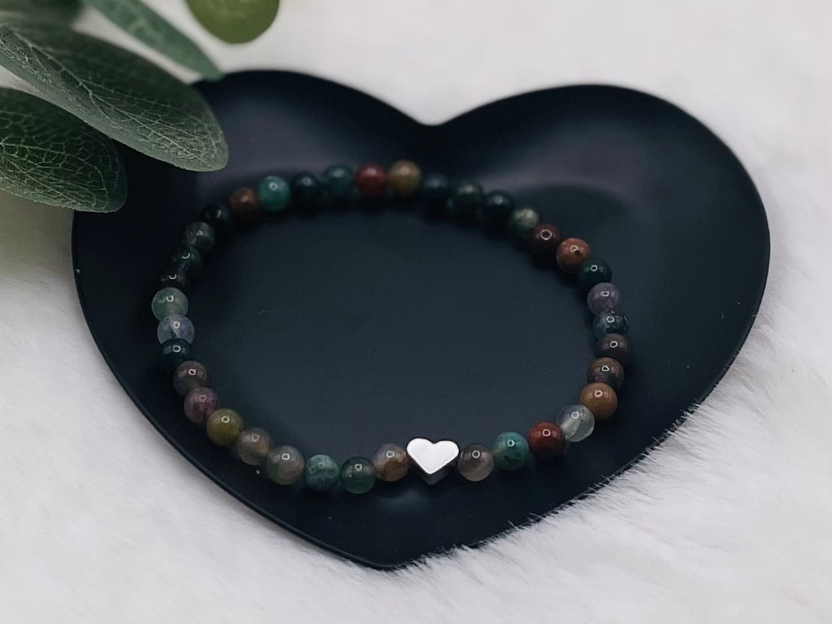 Achat Armband „Silver Heart“