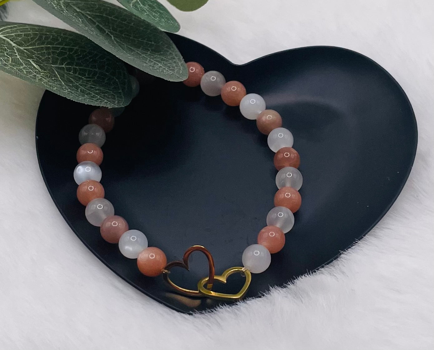 Mondstein Armband „Golden Love“