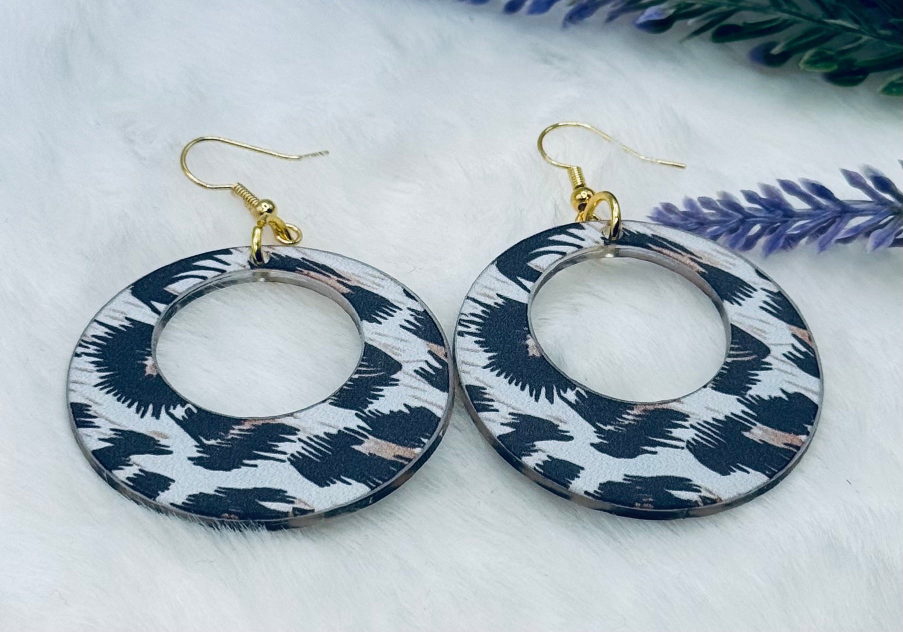 Acryl Statement Ohrringe Leopardenmuster