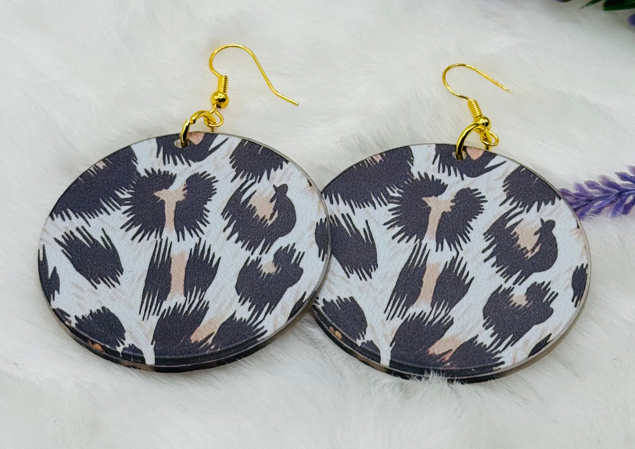 Acryl Statement Ohrringe Leopardenmuster