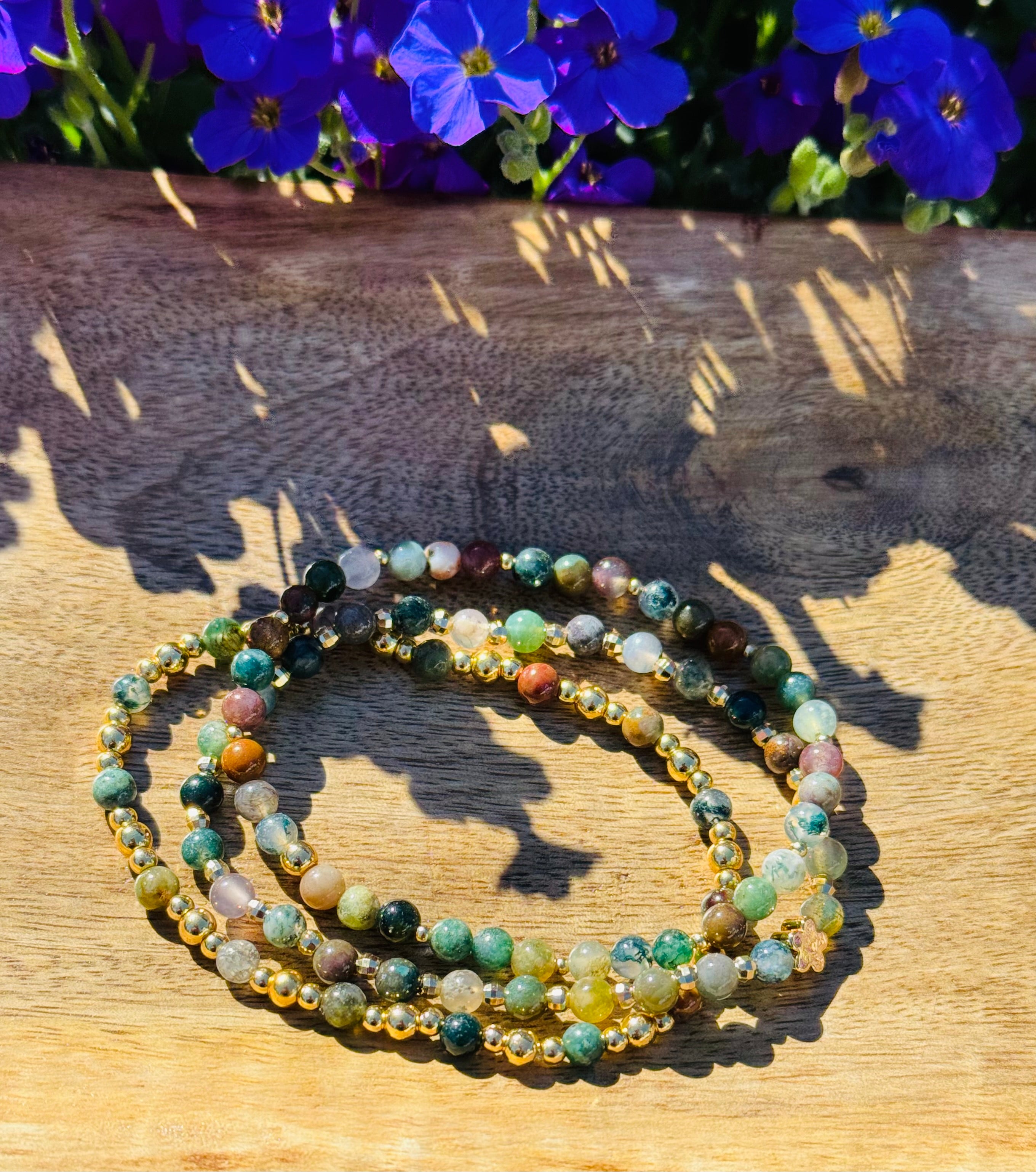 Mix & Match Armbänder – Achat & Gold