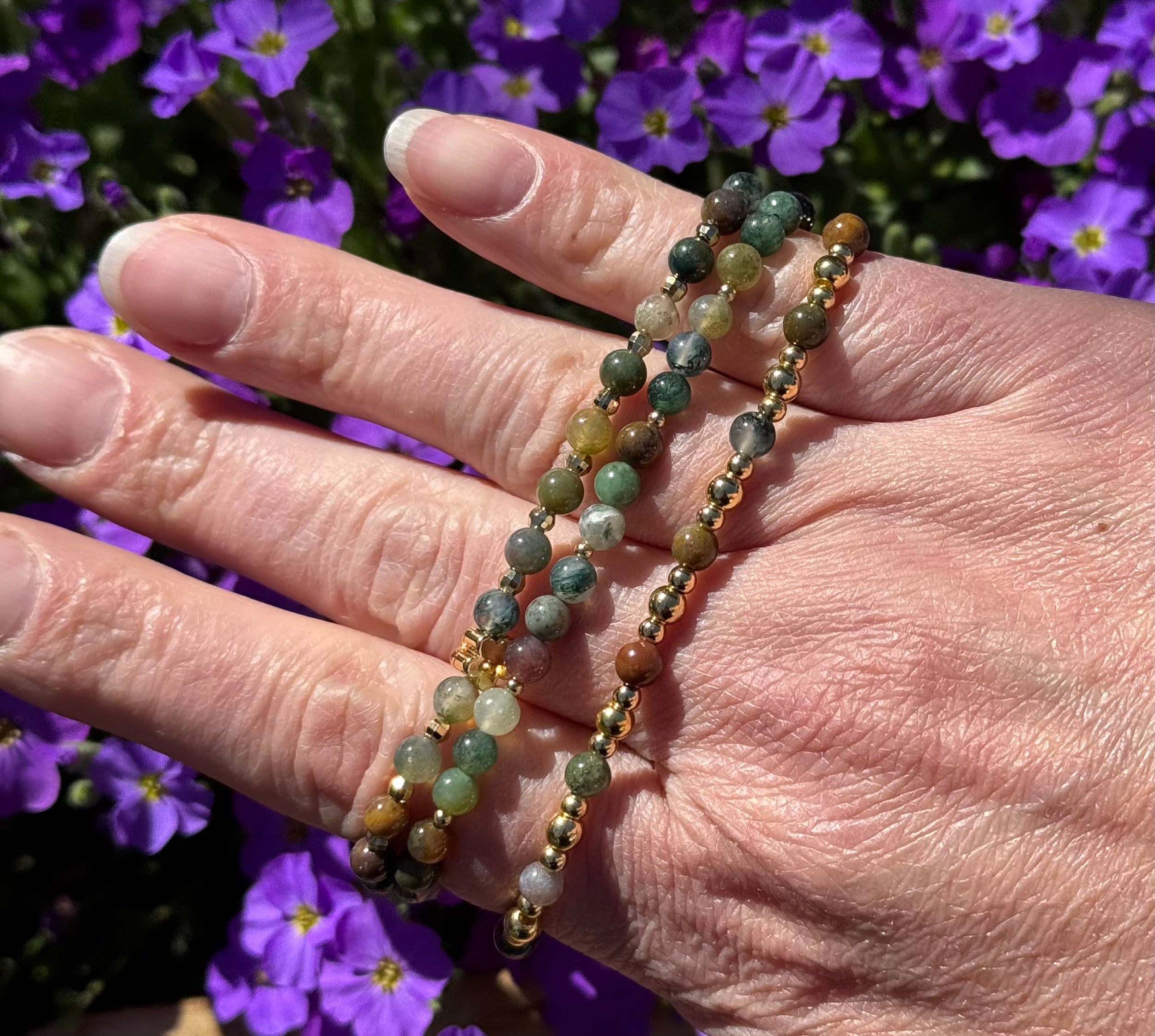 Mix & Match Armbänder – Achat & Gold