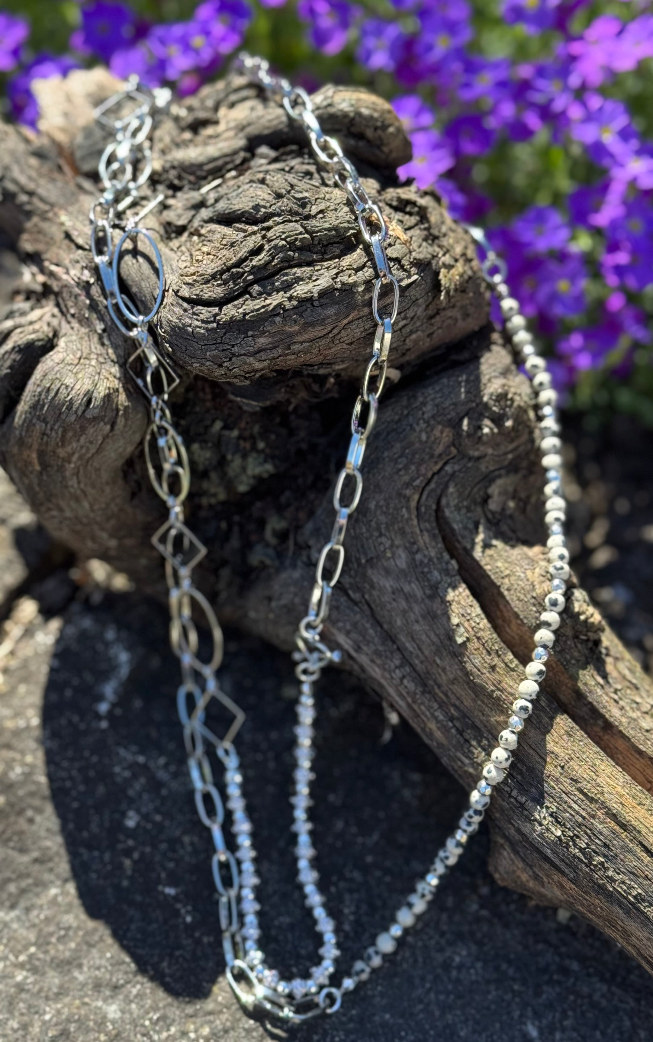 Dalmatiner Jaspis Halskette mit Silber