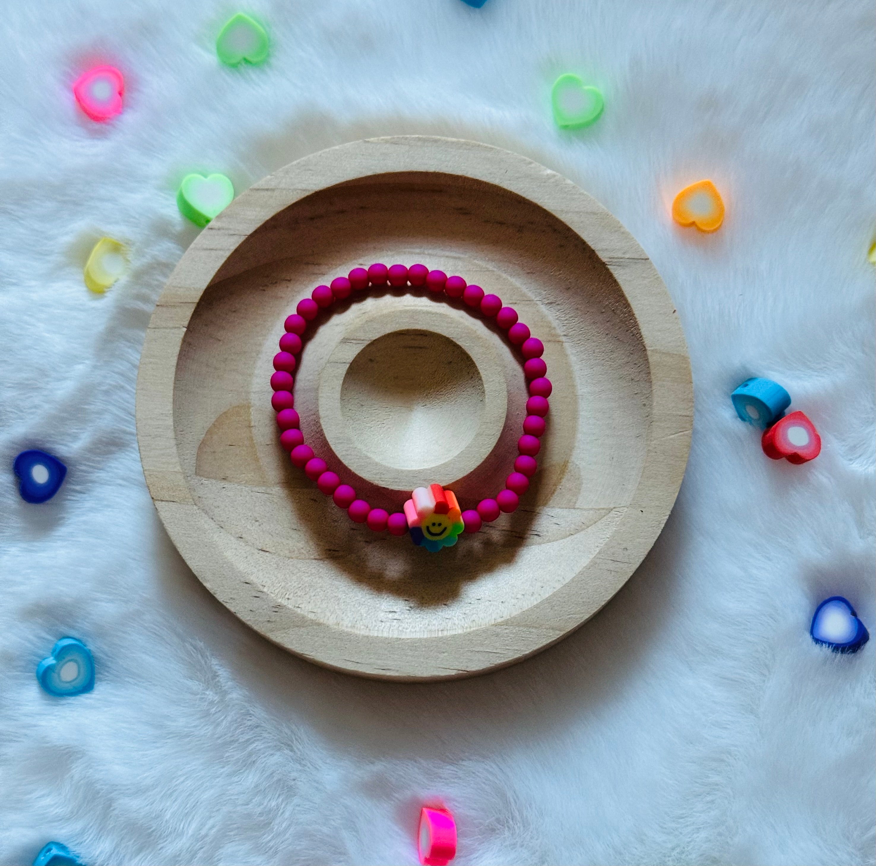 Kinderarmband Blume Regenbogen