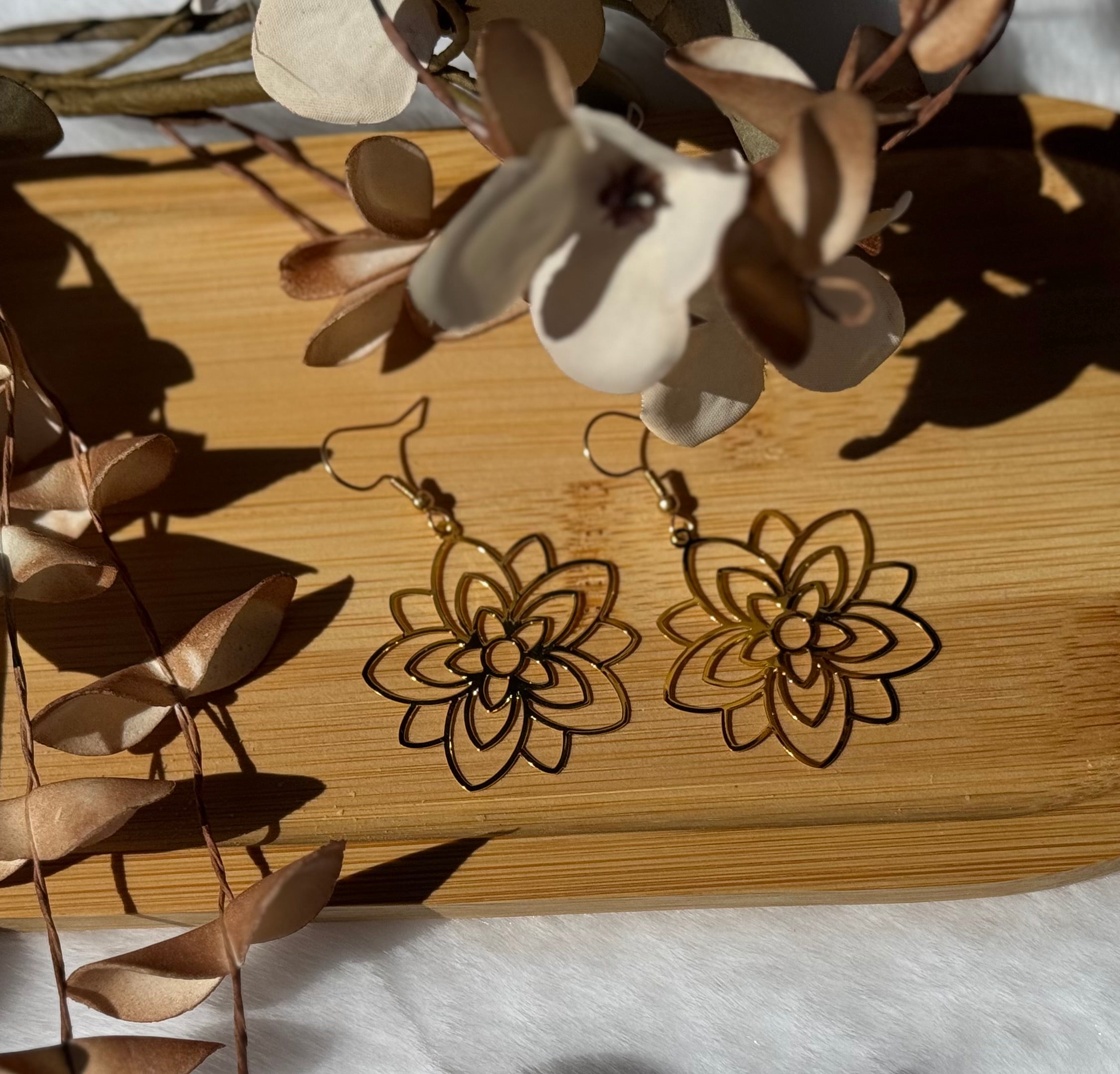 Filigrane Mandala Blumen Ohrringe