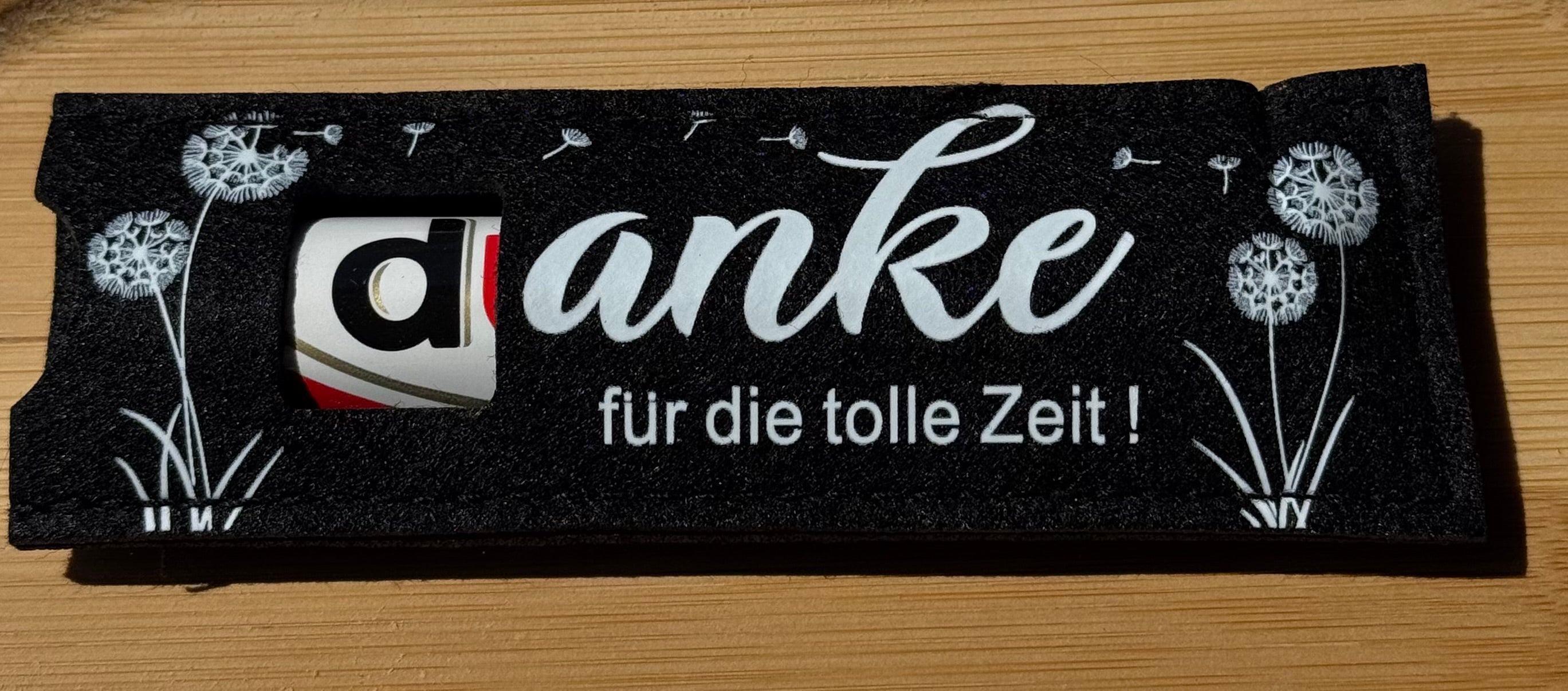 Du(plo) Filztasche mit Spruch "Danke für die tolle Zeit"