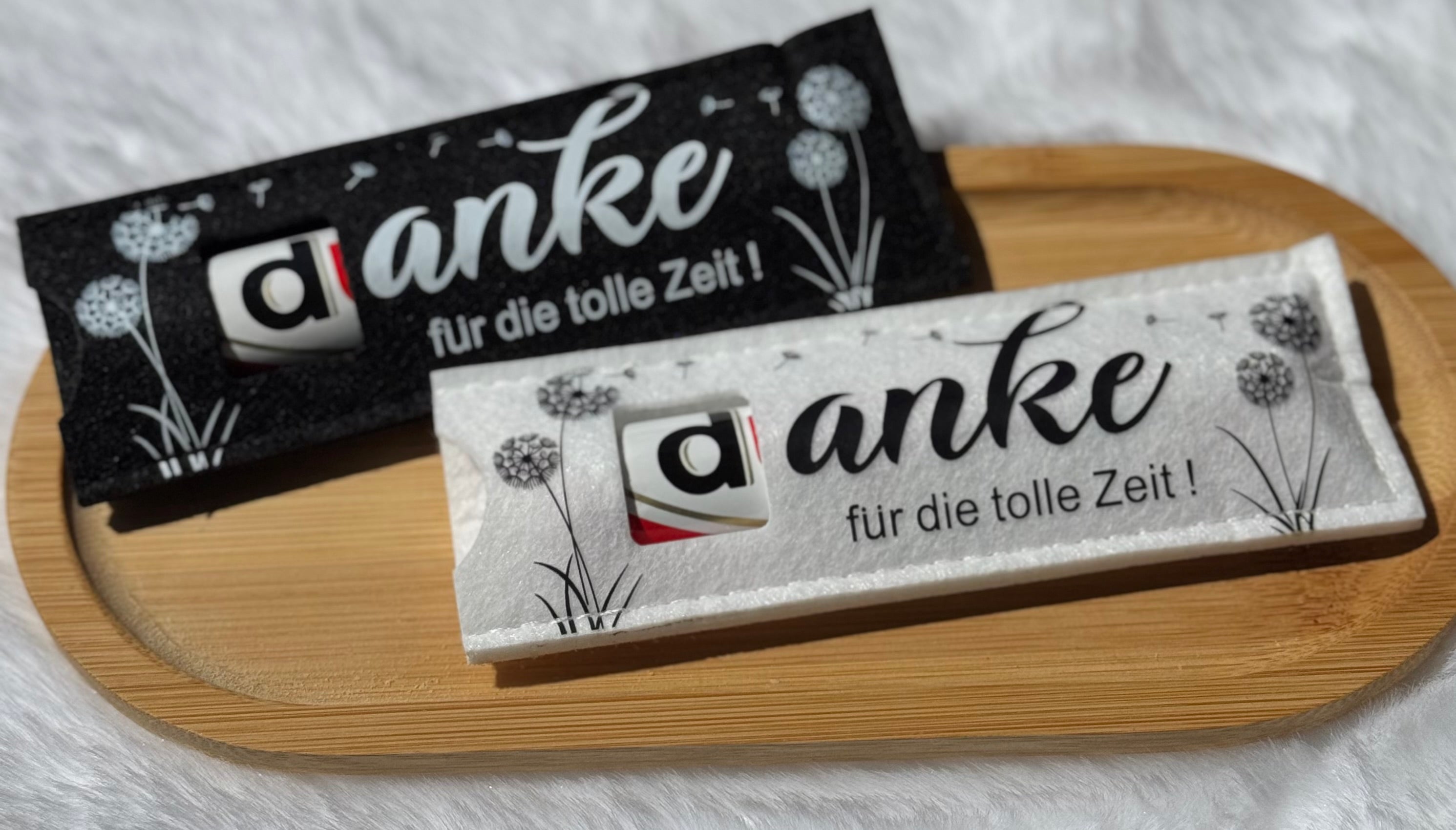 Du(plo) Filztasche mit Spruch "Danke für die tolle Zeit"