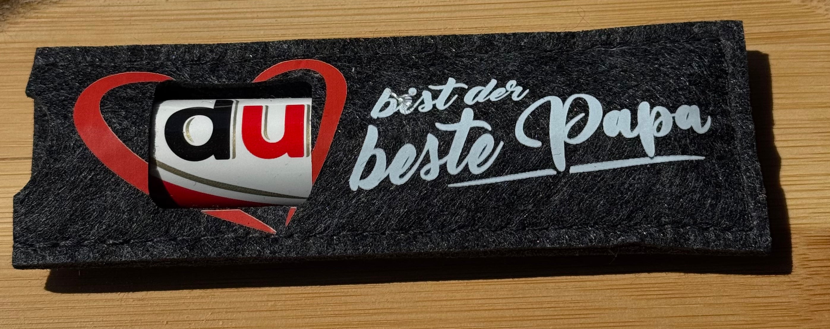 Du(plo) Filztasche mit Spruch "DU bist der beste Papa"