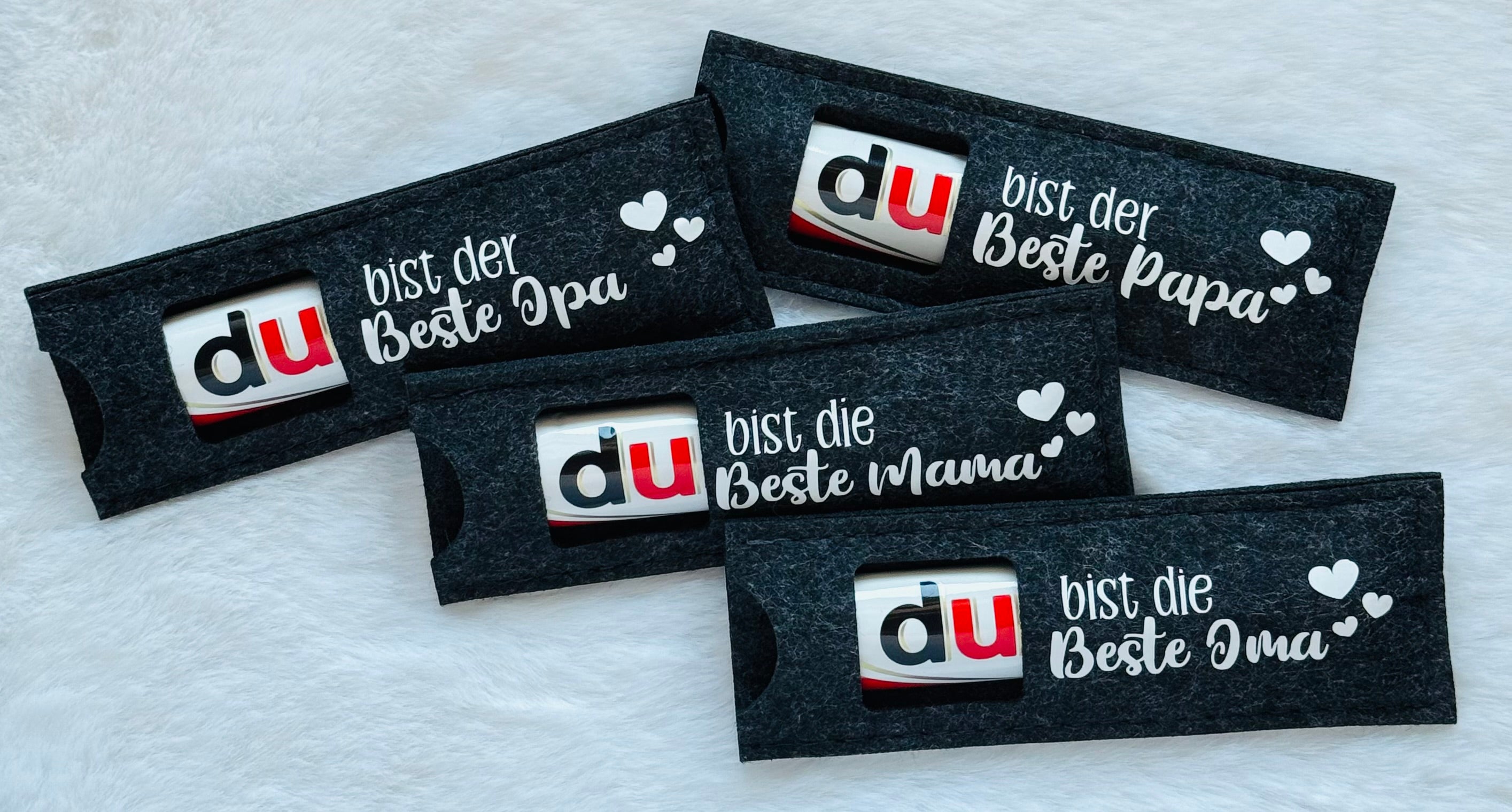Du(plo) Filztasche mit Spruch "DU bist die beste Mama/DU bist die beste Oma"