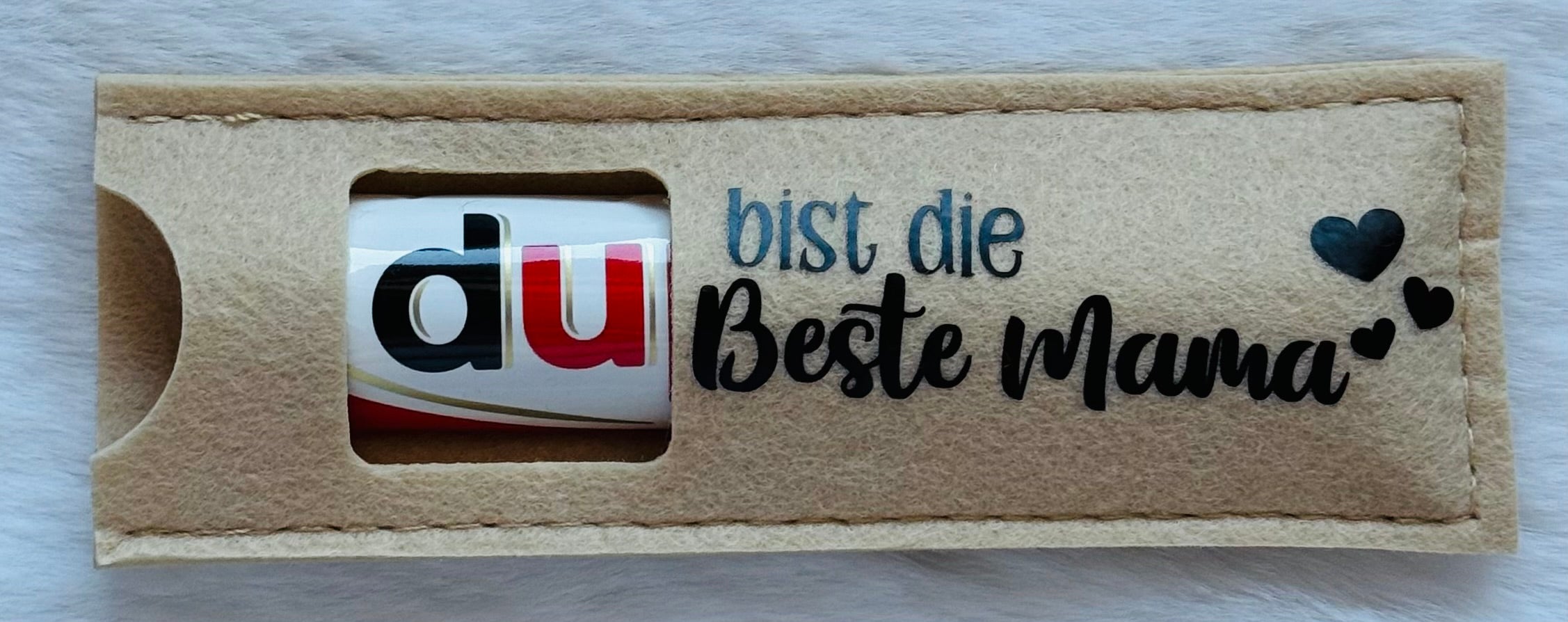 Du(plo) Filztasche mit Spruch "DU bist die beste Mama/DU bist die beste Oma"