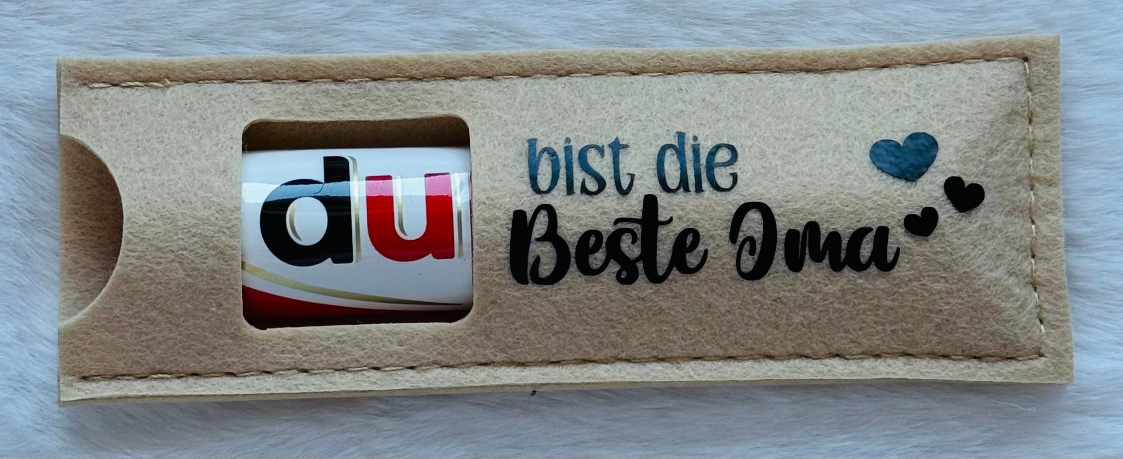 Du(plo) Filztasche mit Spruch "DU bist die beste Mama/DU bist die beste Oma"
