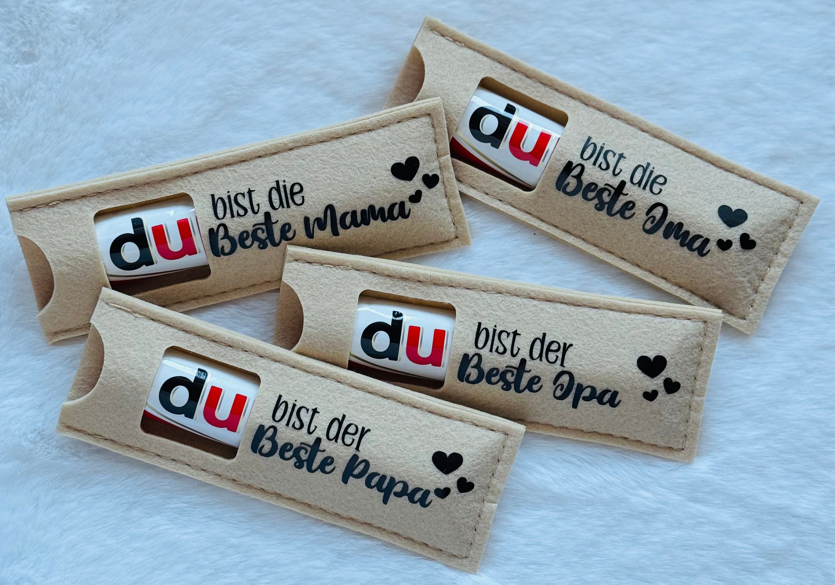 Du(plo) Filztasche mit Spruch "DU bist der beste Papa/DU bist der beste Opa"