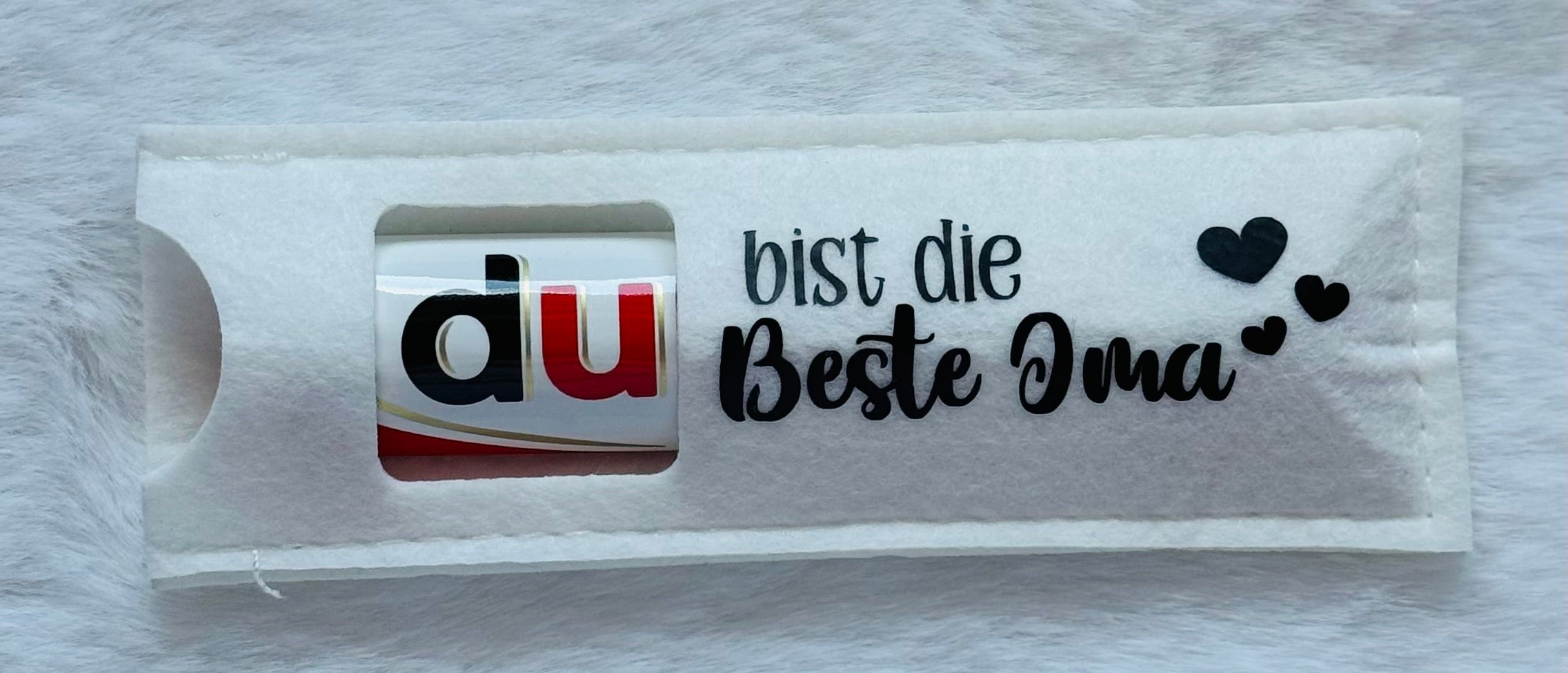 Du(plo) Filztasche mit Spruch "DU bist die beste Mama/DU bist die beste Oma"
