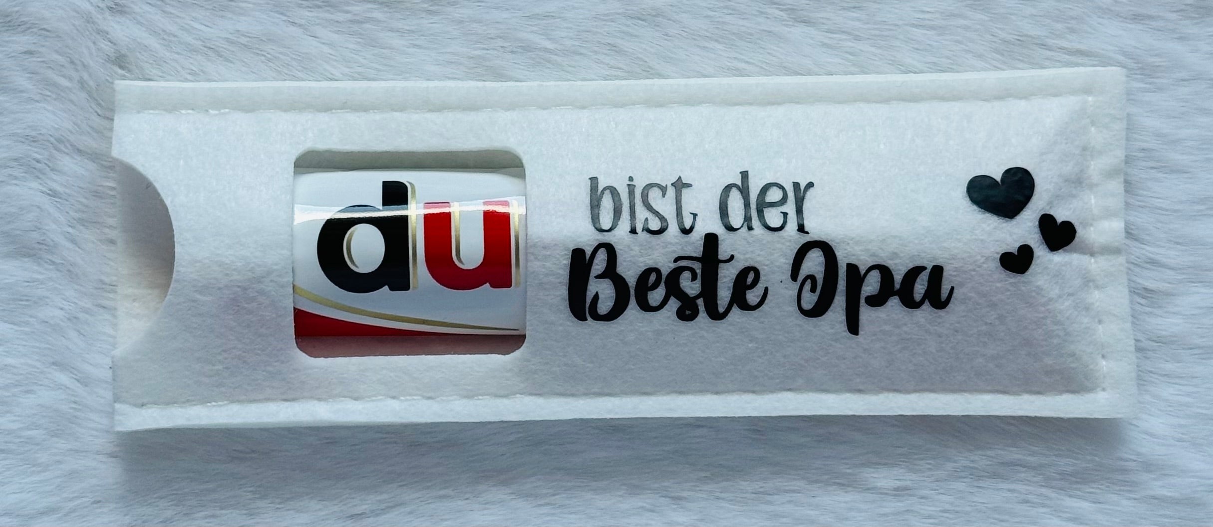 Du(plo) Filztasche mit Spruch "DU bist der beste Papa/DU bist der beste Opa"