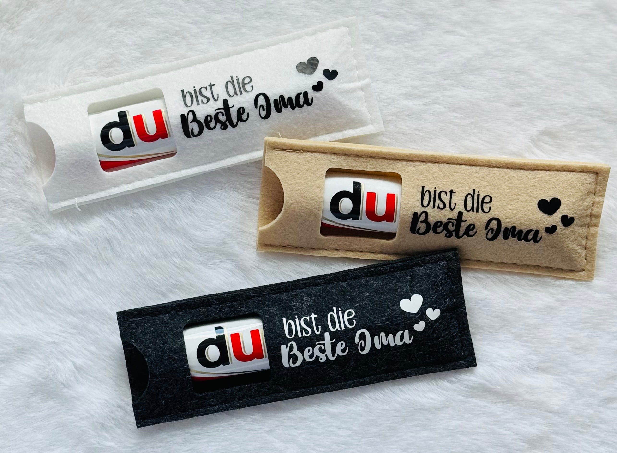 Du(plo) Filztasche mit Spruch "DU bist die beste Mama/DU bist die beste Oma"