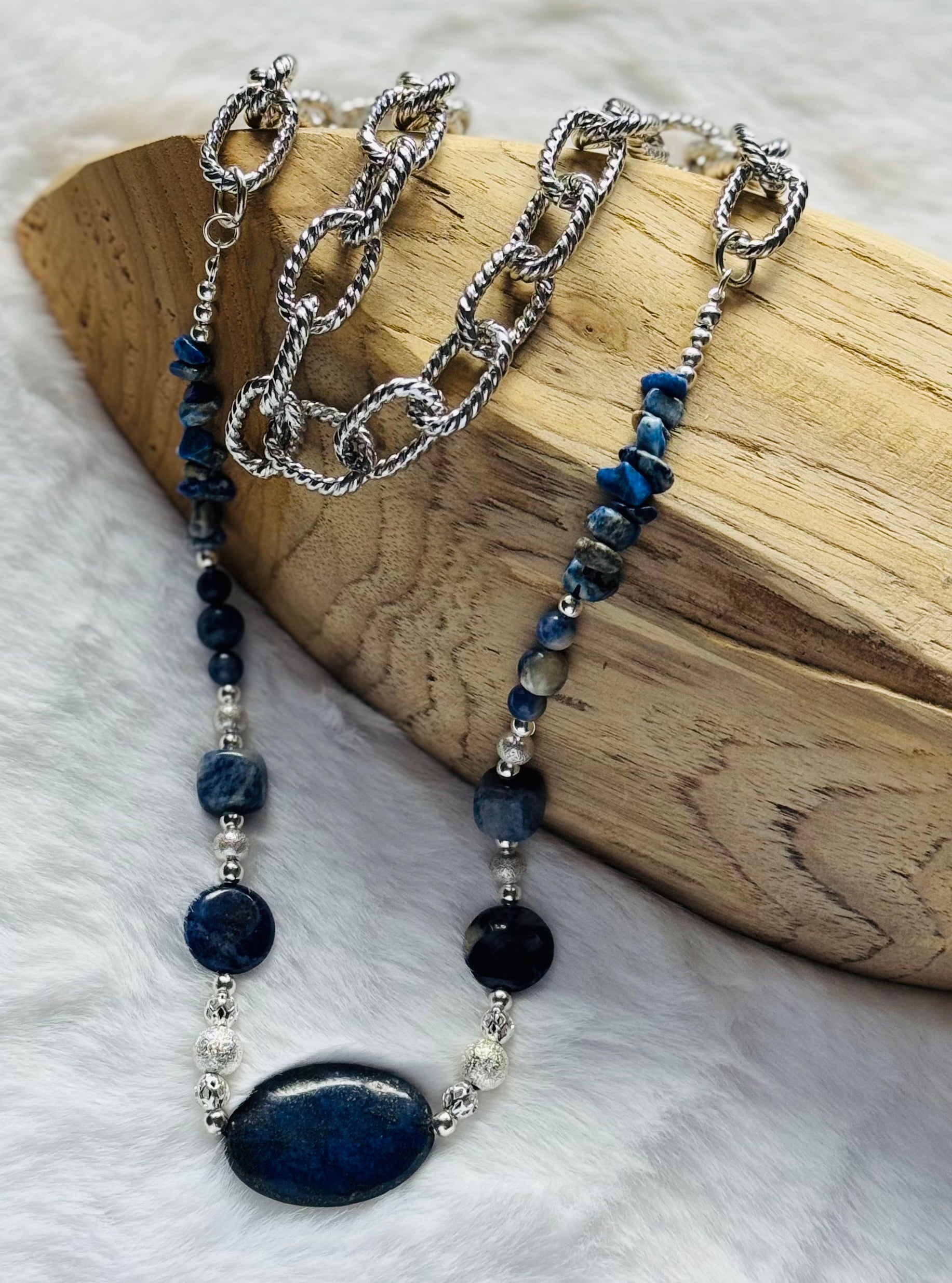 Edelsteinmix Halskette Lapislazuli & Sodalith