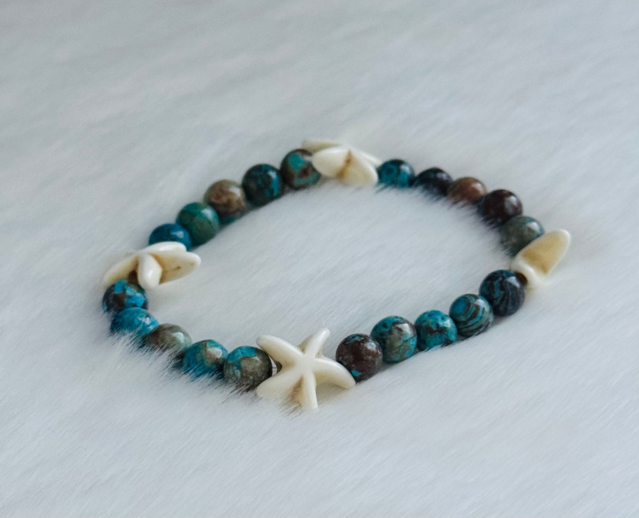 Aqua Jaspis Armband mit Seesternen