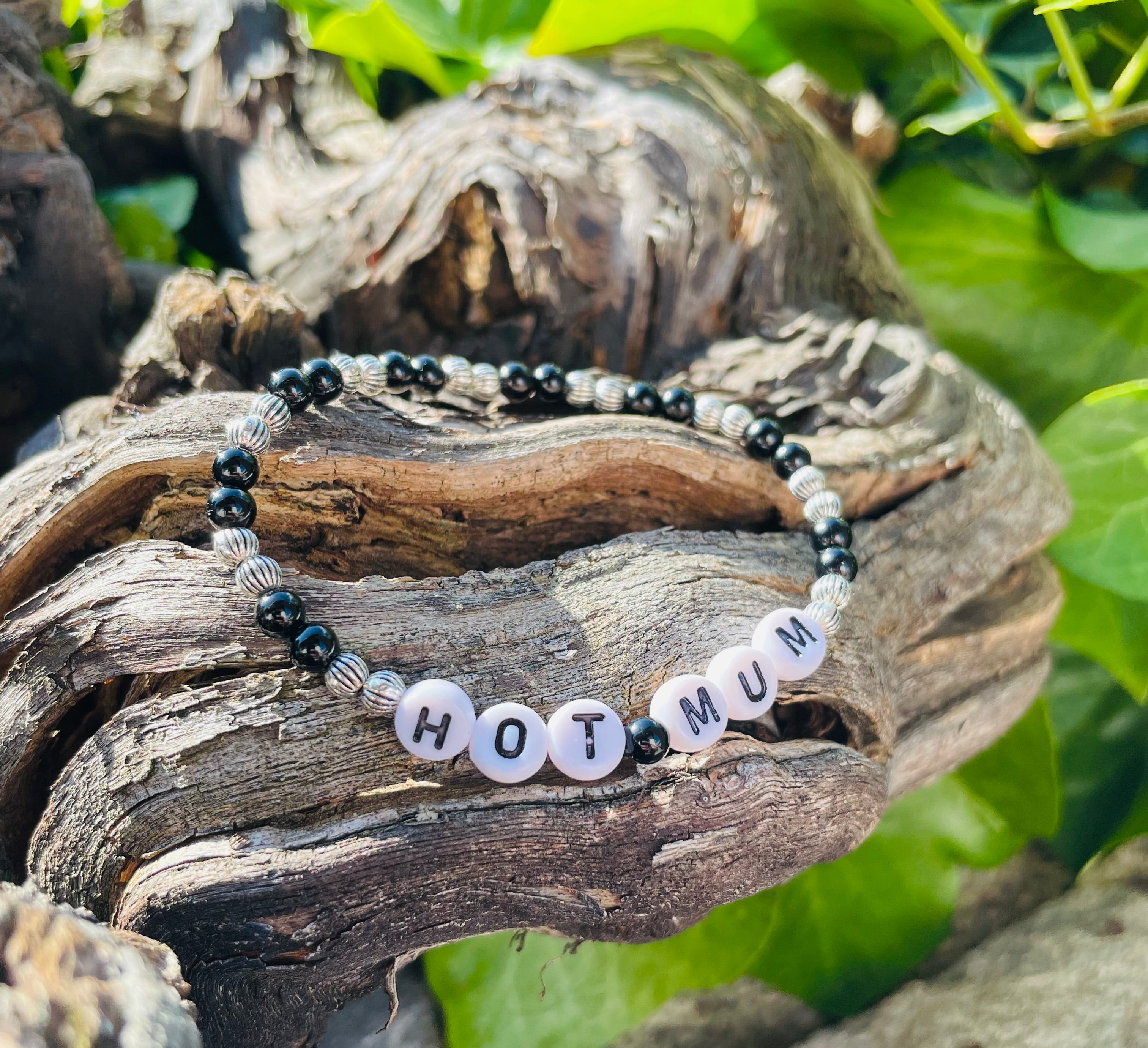 "Hot Mum" Armband Schwarz