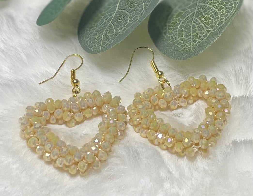 Facett-Perlen Ohrring in Herzform