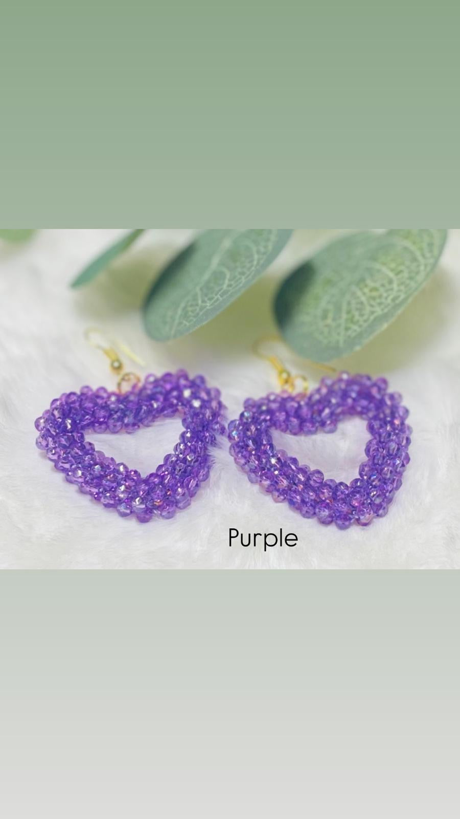 Facett-Perlen Ohrring in Herzform