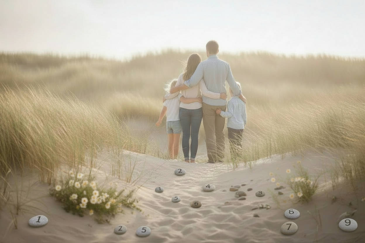 Zahlen im Sand entfernen - Zahlen von 1-9 auf steine schreiben